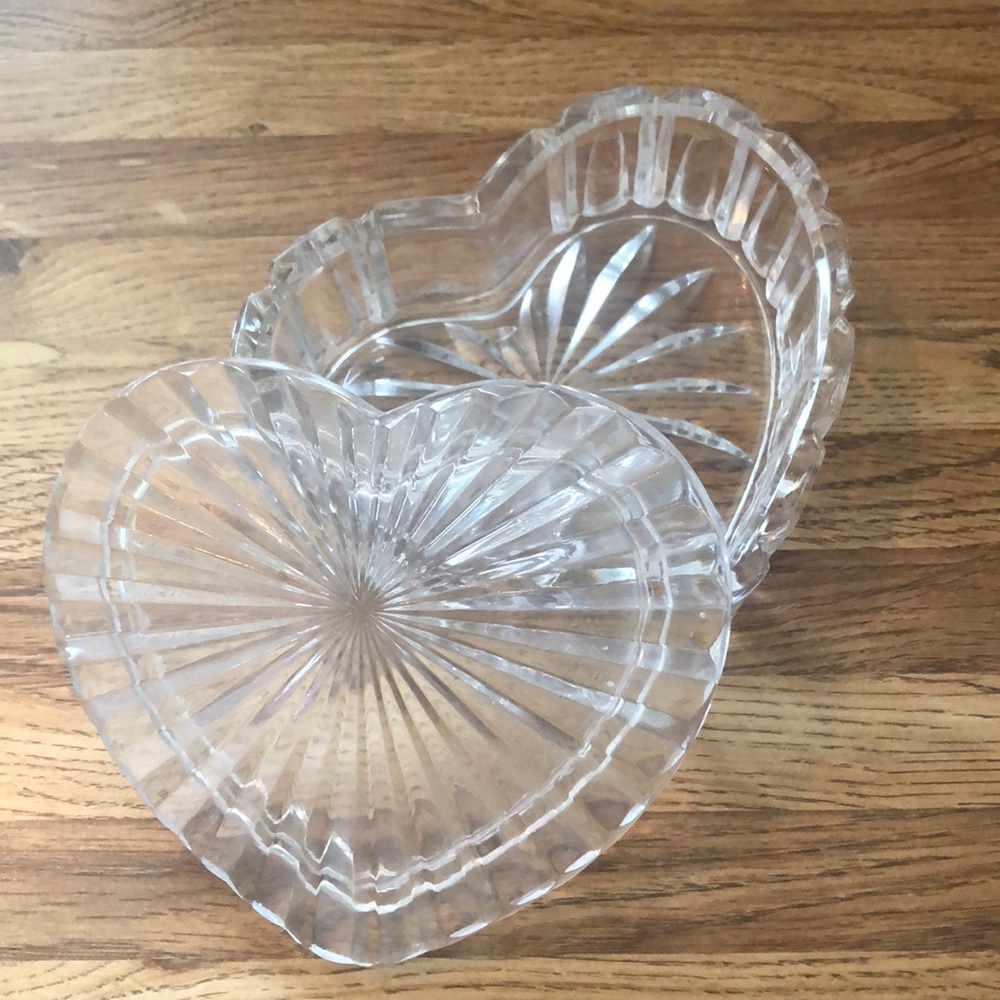 Glass Heart Candy Dish with Lid